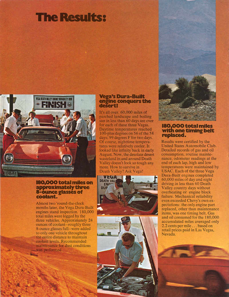 1976 Chevrolet Vega At Death Valley Brochure Page 8
